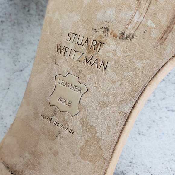 Stuart Weitzman Broadband Leather City Sandal Ankle Strap Tan size 7.5M - Picture 7 of 16